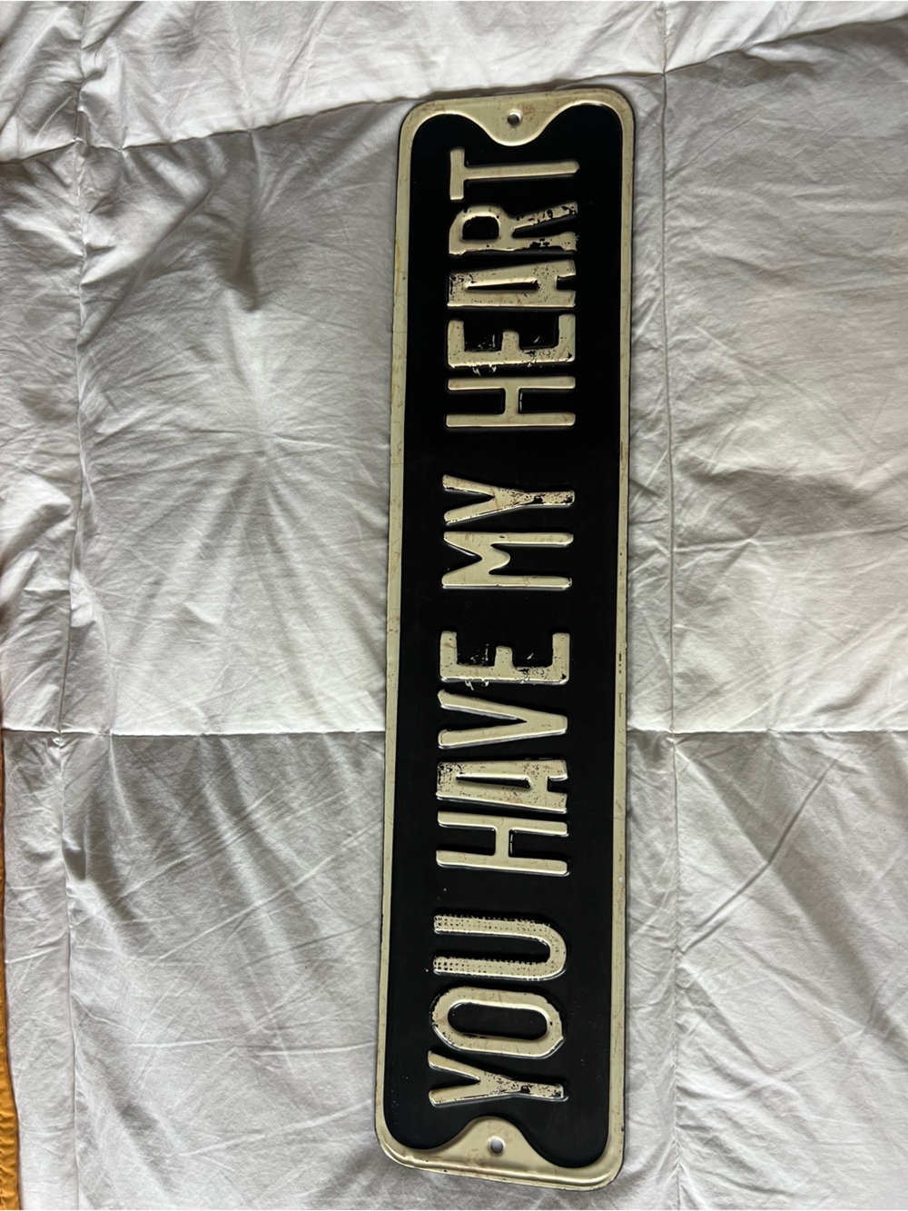 Black Vintage-Style 'You Have My Heart' Wall Sign